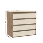 Cômoda 4 Gavetas  Carvalho/off White