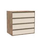Cômoda 4 Gavetas  Carvalho/off White