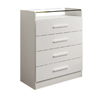 Cômoda 4 Gavetas  New Atos C- Vidro D Doro Móveis  Branco
