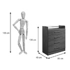 Cômoda 4 Gavetas  New Atos C- Vidro D Doro Móveis  Branco