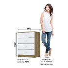 Cômoda 4 Gavetas Amarelinha Labirinto Rústico/branco