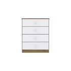 Cômoda 4 Gavetas Amarelinha Labirinto Rústico/branco