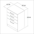 Cômoda 4 Gavetas Amazonita Decibal Branco