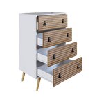 Cômoda 4 Gavetas Amber Genialflex Branco / Brise