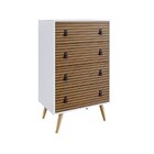 Cômoda 4 Gavetas Amber Genialflex Branco / Brise