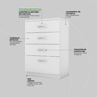 Cômoda 4 Gavetas Astral  Pintura Uv  Branco