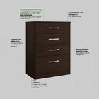 Cômoda 4 Gavetas Astral Ébano Touch