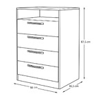 Cômoda 4 Gavetas Avelã 610052 - Vedere