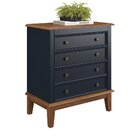 Cômoda 4 Gavetas Azul Petróleo