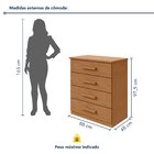 Cômoda 4 Gavetas Baião  Amêndoa Clean