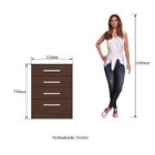 Cômoda 4 Gavetas Basic  Cacau Brilho