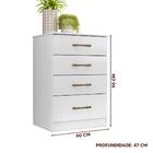Cômoda 4 Gavetas Branco Ms913 Moval