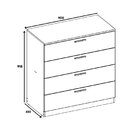 Cômoda 4 Gavetas Brixton Caemmun Cordia/branco Fosco