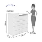 Cômoda 4 Gavetas C/organizador E Espelho Munique Flex Branco