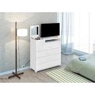 Cômoda 4 Gavetas C/organizador E Espelho Munique Flex Branco