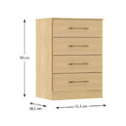 Cômoda 4 Gavetas Carvalho Dakar - Moville