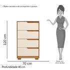 Cômoda 4 Gavetas Cinamomo / Off White