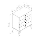 Cômoda 4 Gavetas Clássica  Branco