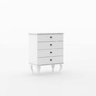Cômoda 4 Gavetas Clássica  Branco