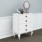 Cômoda 4 Gavetas Clássica  Branco