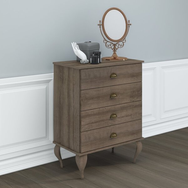 Cômoda 4 Gavetas Clássica  Rústico