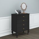 Cômoda 4 Gavetas Clássica Movelbento Preto