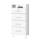 Cômoda 4 Gavetas Colmeia E Chave Branco Ártico New Primordial