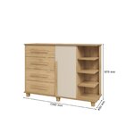 Cômoda 4 Gavetas Com 1 Porta E Nichos Laterais Andorra Cinamo