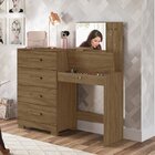 Cômoda 4 Gavetas Com Baú E Espelho Gênova Moval Naturale