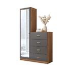 Cômoda 4 Gavetas Com Espelho Vegas Jatobá Grafite