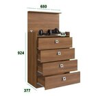 Cômoda 4 Gavetas Com Gabinete Oculto Lock Nogal