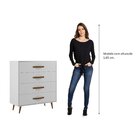 Cômoda 4 Gavetas Com Pés Retrô 90cmx90cm Pádua Branco