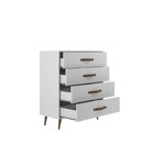 Cômoda 4 Gavetas Com Pés Retrô 90cmx90cm Pádua Branco