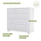 Cômoda 4 Gavetas Com Puxadores 100% Mdf Moana Branco