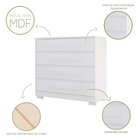 Cômoda 4 Gavetas Com Puxadores 100% Mdf Moana Branco