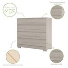 Cômoda 4 Gavetas Com Puxadores 100% Mdf Moana Vanilla