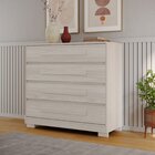Cômoda 4 Gavetas Com Puxadores 100% Mdf Moana Vanilla
