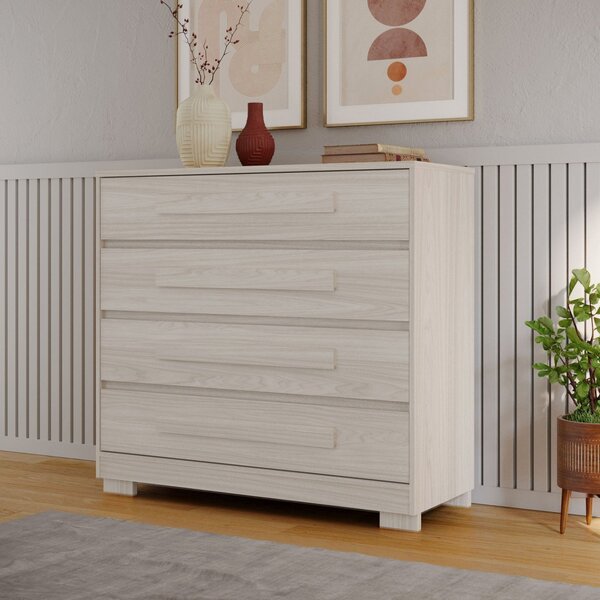 Cômoda 4 Gavetas Com Puxadores 100% Mdf Moana Vanilla