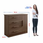 Cômoda 4 Gavetas Com Sapateira Florença Castanho