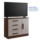 Cômoda 4 Gavetas Com Sapateira Florença Castanho/ Off White