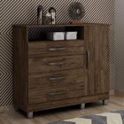 Comoda 4 Gavetas Com Sapateira Paris  Imbuia