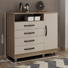 Cômoda 4 Gavetas Com Sapateira Paris Chf Cedro/off White