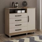 Cômoda 4 Gavetas Com Sapateira Paris Chf Cedro/off White