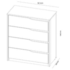 Comoda 4 Gavetas D4010/140 Atria Demartez