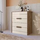 Cômoda 4 Gavetas Dhara Castanho Wood Off White 997030 Moval