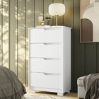 Cômoda 4 Gavetas Doble Branco / Freijó