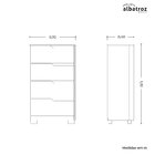 Cômoda 4 Gavetas Doble Branco / Freijó