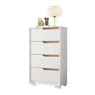 Cômoda 4 Gavetas Doble Branco / Freijó