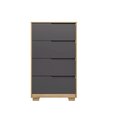 Cômoda 4 Gavetas Doble Freijó / Titanium