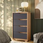 Cômoda 4 Gavetas Doble Freijó / Titanium